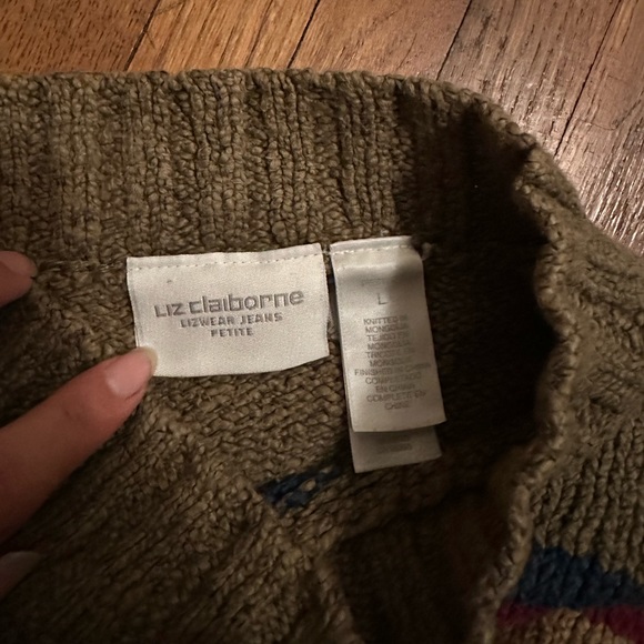 Vintage Brown Knit Sweater with stripe design - Picture 4 of 4